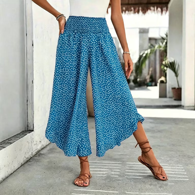 Pantalon Palazzo Fluide à Imprimé Élégant